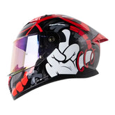 Casco Shaft 522sp Bearty Negro Rojo Visor Iridium Rojo